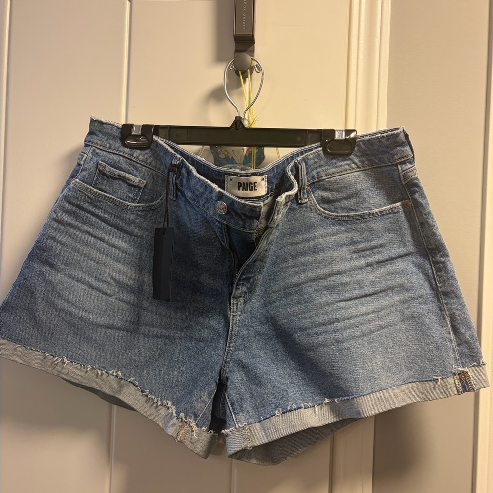 PAIGE Women's Light Blue Jean Shorts